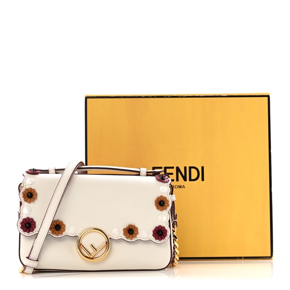 Vitello Dolce Nappa Flowerland Studded F is Fendi FF double baguette